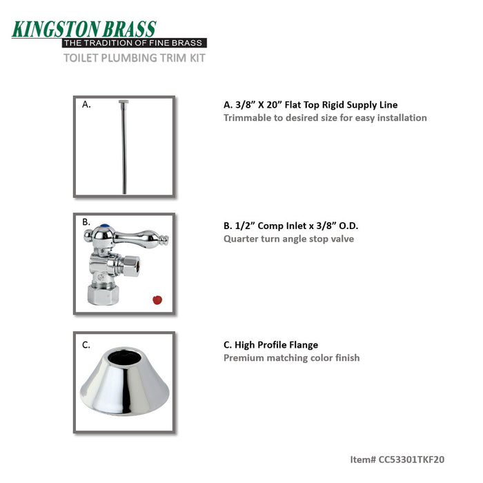 Kingston Heirloom CC53301TKF20 - Trimscape Traditional Plumbing Toilet Trim Kit, Polished Chrome