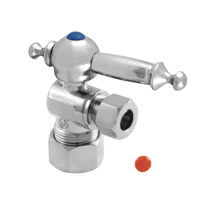 Kingston Tulare CC53301TL - Vintage 5/8-Inch O.D. Comp x 3/8-Inch O.D. Comp Quarter-Turn Angle Shut-Off Valve, Polished Chrome