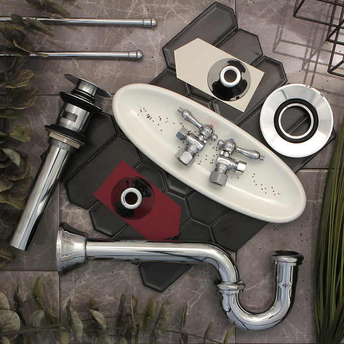 Trimscape CC53301VOKB30 Traditional Plumbing Sink Trim Kit with P-Trap and Overflow Drain, Polished Chrome