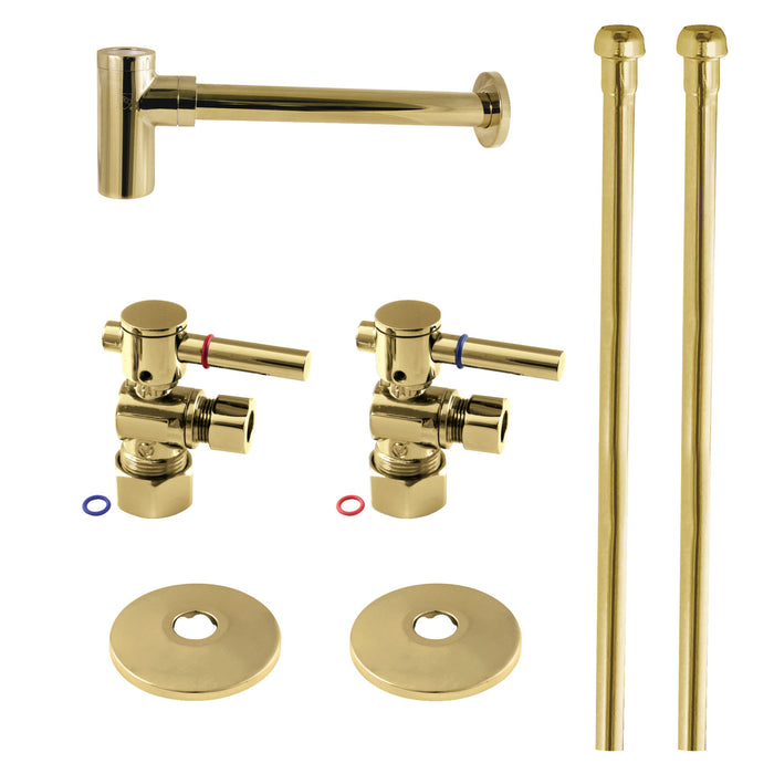 Kingston Sona CC53302DLLKB40 - Trimscape Modern Plumbing Sink Trim Kit with Bottle Trap, Polished Brass