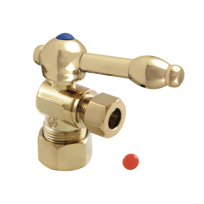 Kingston Tulare CC53302KL - Vintage 5/8-Inch O.D. Comp x 3/8-Inch O.D. Comp Quarter-Turn Angle Shut-Off Valve, Polished Brass