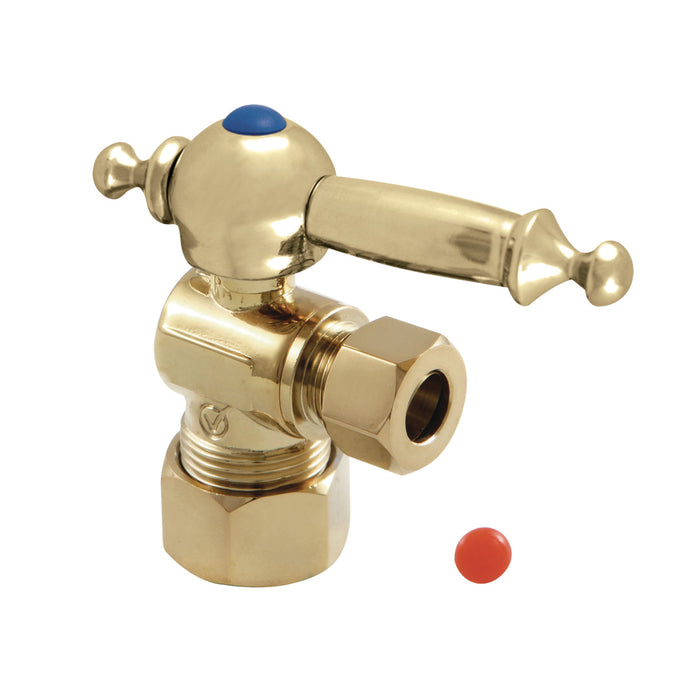 Kingston Tulare CC53302TL - Vintage 5/8-Inch O.D. Comp x 3/8-Inch O.D. Comp Quarter-Turn Angle Shut-Off Valve, Polished Brass