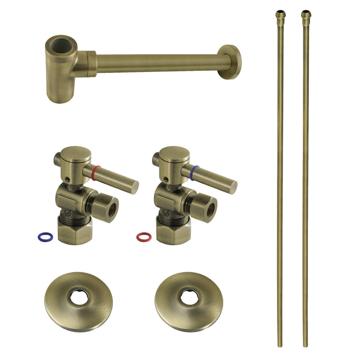 Kingston Sona CC53303DLLKB40 - Trimscape Modern Plumbing Sink Trim Kit with Bottle Trap, Antique Brass
