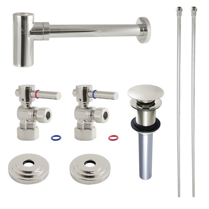 Kingston Sona CC53306DLTRMK1 - Trimscape Modern Plumbing Sink Trim Kit with Bottle Trap and Drain (No Overflow), Polished Nickel