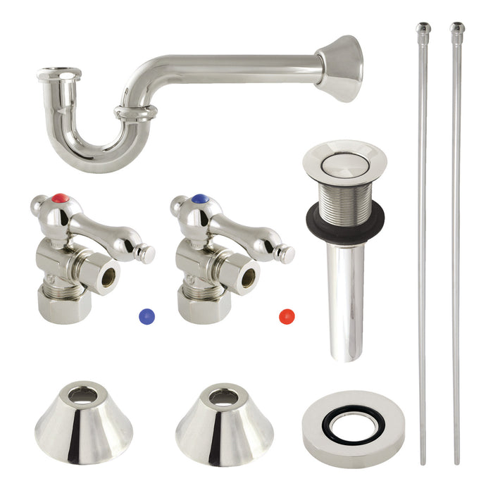 Kingston Heirloom CC53306VKB30 - Trimscape Traditional Plumbing Sink Trim Kit with P-Trap and Drain, Polished Nickel