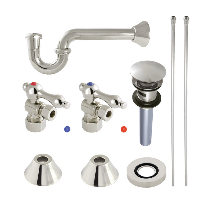 Trimscape CC53306VOKB30 Traditional Plumbing Sink Trim Kit with P-Trap and Overflow Drain, Polished Nickel
