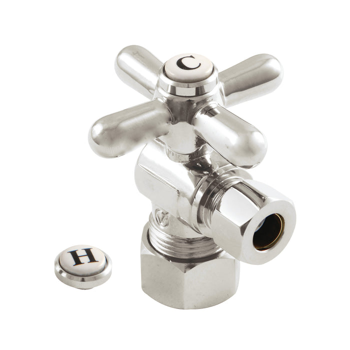 Kingston Heirloom CC53306X - Vintage 5/8-Inch O.D. Comp x 3/8-Inch O.D. Comp Quarter-Turn Angle Shut-Off Valve, Polished Nickel