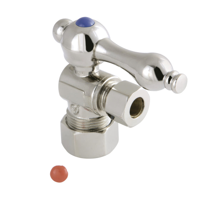 Kingston Heirloom CC53306 - Vintage 5/8-Inch O.D. Comp x 3/8-Inch O.D. Comp Quarter-Turn Angle Shut-Off Valve, Polished Nickel