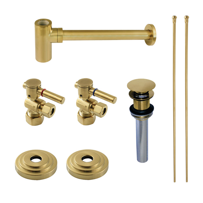 Kingston Sona CC53307DLTRMK1 - Trimscape Modern Plumbing Sink Trim Kit with Bottle Trap and Drain (No Overflow), Brushed Brass