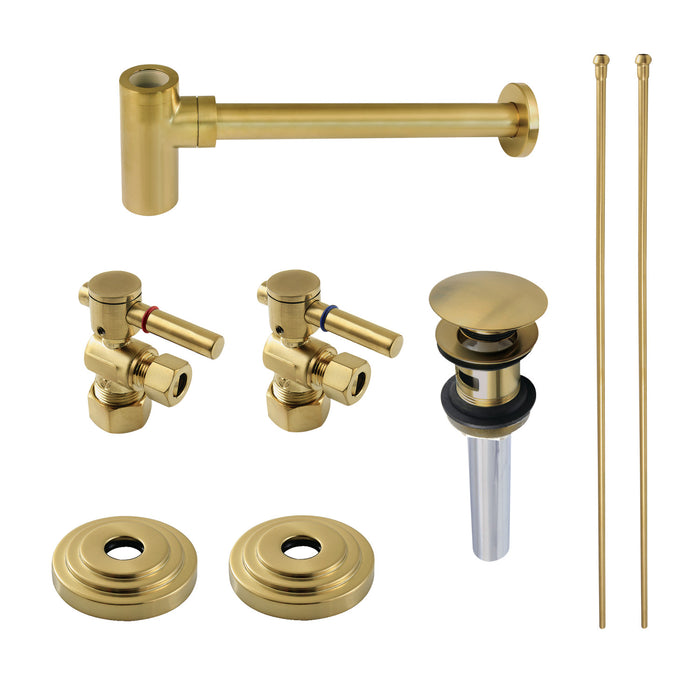 Kingston Sona CC53307DLTRMK2 - Trimscape Modern Plumbing Sink Trim Kit with Bottle Trap and Overflow Drain, Brushed Brass
