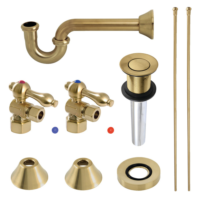 Kingston Heirloom CC53307VKB30 - Trimscape Traditional Plumbing Sink Trim Kit with P-Trap and Drain, Brushed Brass