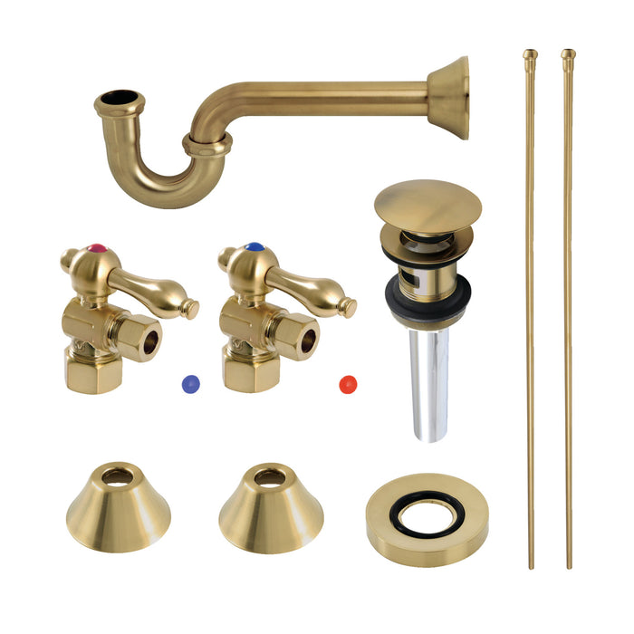 Kingston Heirloom CC53307VOKB30 - Trimscape Traditional Plumbing Sink Trim Kit with P-Trap and Overflow Drain, Brushed Brass