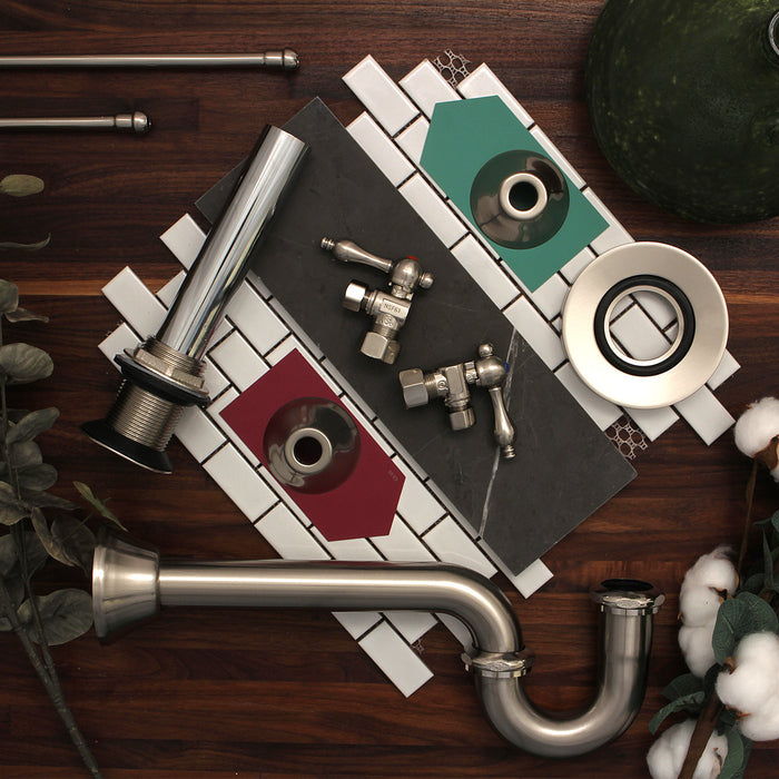 Kingston Heirloom CC53308VKB30 - Trimscape Traditional Plumbing Sink Trim Kit with P-Trap and Drain, Brushed Nickel