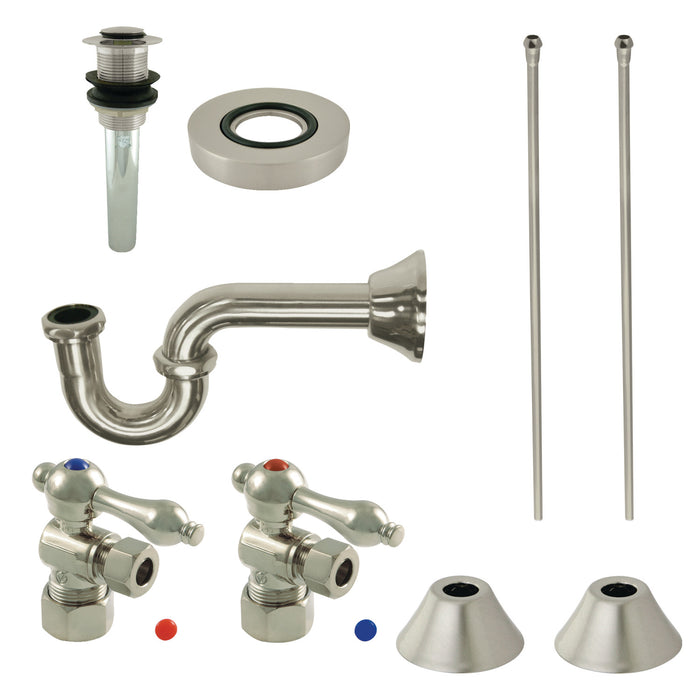 Kingston Heirloom CC53308VKB30 - Trimscape Traditional Plumbing Sink Trim Kit with P-Trap and Drain, Brushed Nickel