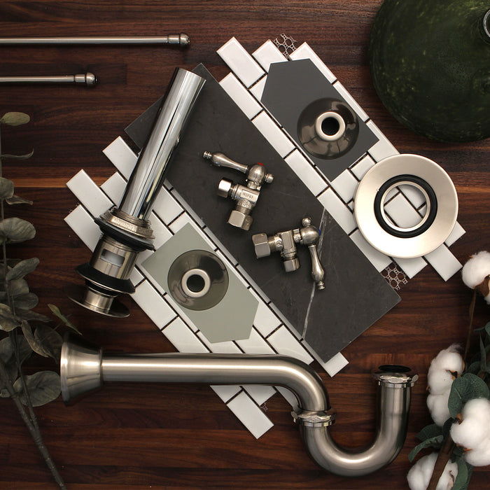 Kingston Heirloom CC53308VOKB30 - Trimscape Traditional Plumbing Sink Trim Kit with P-Trap and Overflow Drain, Brushed Nickel