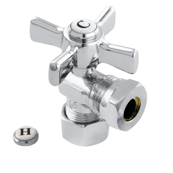 Kingston Tulare CC54301ZX - Millennium 5/8-Inch O.D. Comp x 1/2-Inch or 7/16-Inch Slip Joint Quarter-Turn Angle Shut-Off Valve, Polished Chrome