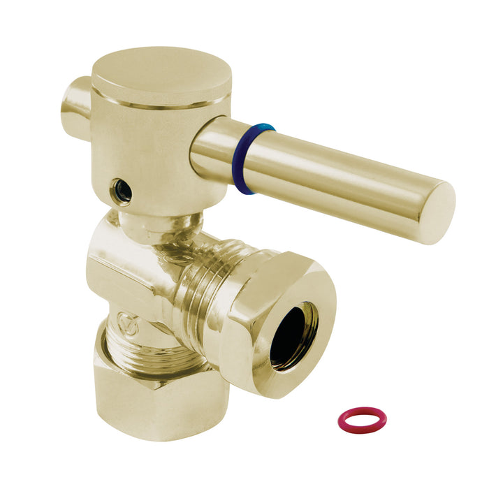 Kingston Sona CC54302DL - Fauceture 5/8-Inch O.D. Comp x 1/2-Inch or 7/16-Inch Slip Joint Quarter-Turn Angle Shut-Off Valve, Polished Brass