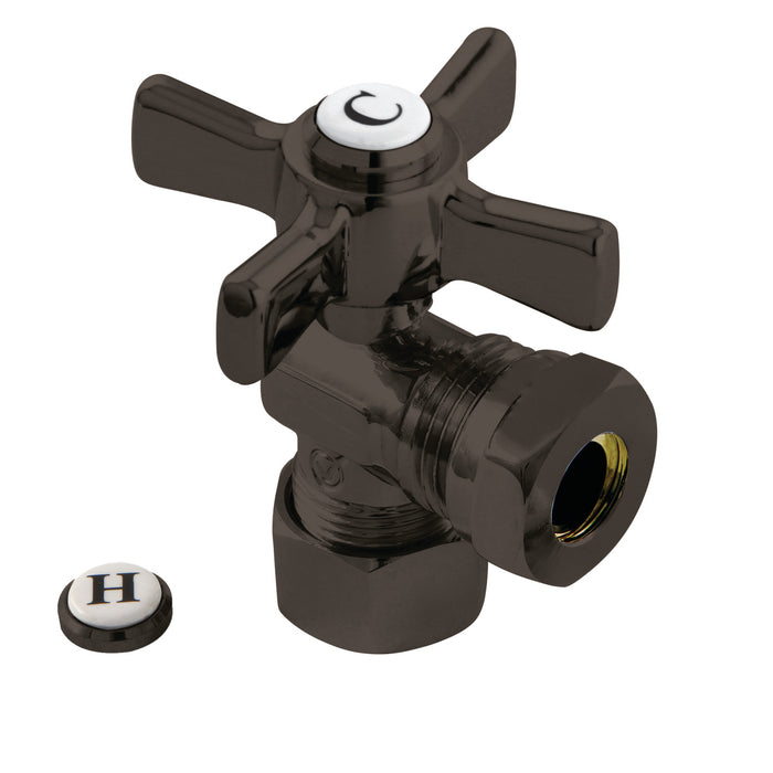 Kingston Tulare CC54305ZX - Millennium 5/8-Inch O.D. Comp x 1/2-Inch or 7/16-Inch Slip Joint Quarter-Turn Angle Shut-Off Valve, Oil Rubbed Bronze