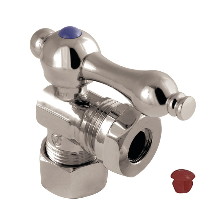 Kingston Heirloom CC54308 - Vintage 5/8-Inch O.D. Comp x 1/2-Inch or 7/16-Inch Slip Joint Quarter-Turn Angle Shut-Off Valve, Brushed Nickel
