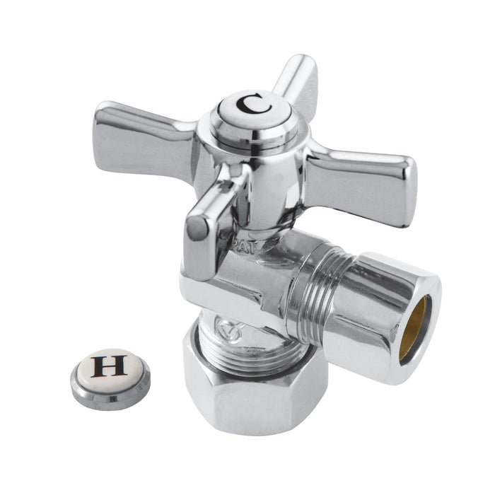 Kingston Tulare CC54401ZX - Millennium 5/8-Inch O.D. Comp x 1/2-Inch O.D. Comp Quarter-Turn Angle Shut-Off Valve, Polished Chrome