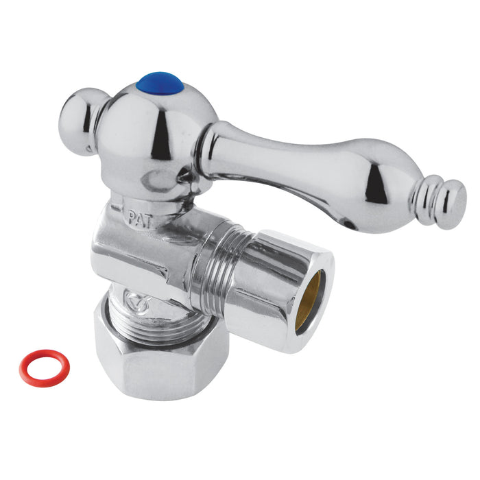 Kingston Heirloom CC54401 - Vintage 5/8-Inch O.D. Comp x 1/2-Inch O.D. Comp Quarter-Turn Angle Shut-Off Valve, Polished Chrome