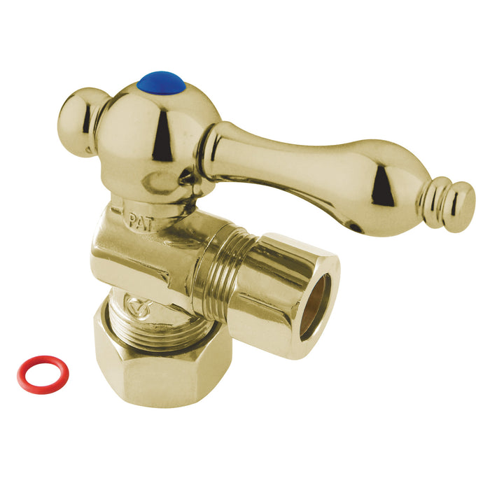 Kingston Heirloom CC54402 - Vintage 5/8-Inch O.D. Comp x 1/2-Inch O.D. Comp Quarter-Turn Angle Shut-Off Valve, Polished Brass