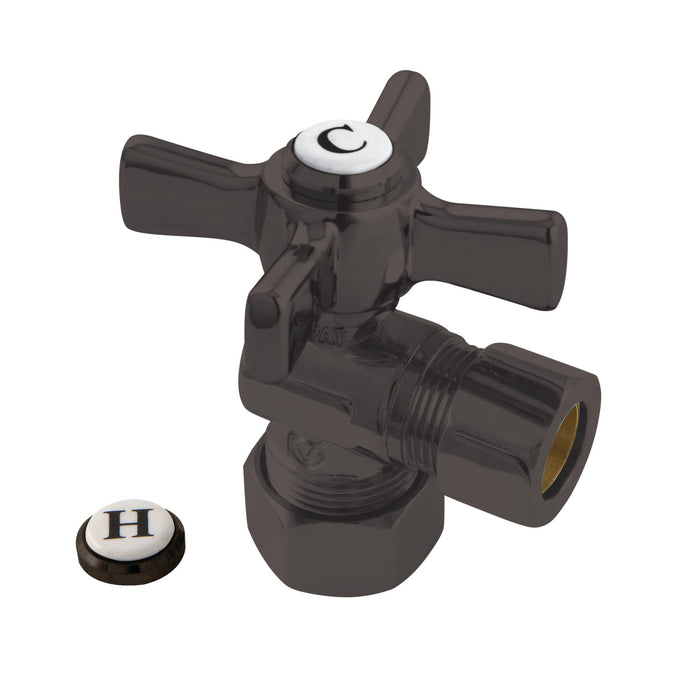 Kingston Tulare CC54405ZX - Millennium 5/8-Inch O.D. Comp x 1/2-Inch O.D. Comp Quarter-Turn Angle Shut-Off Valve, Oil Rubbed Bronze