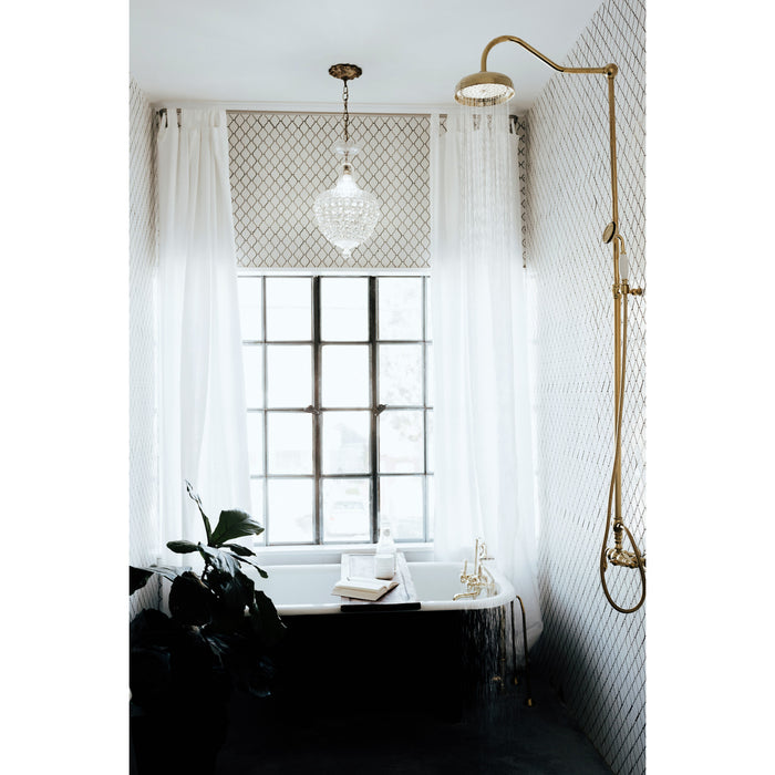 Kingston Heirloom CC57T2 - Vintage Three-Handle 2-Hole Tub Wall Mount Clawfoot Tub Faucet with Hand Shower, Polished Brass
