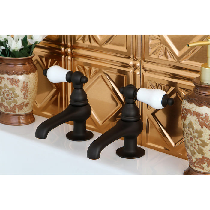 Kingston Heirloom CC5L5 - Vintage Two-Handle Deck Mount Basin Tap Faucet, Oil Rubbed Bronze