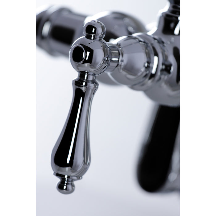 Kingston Heirloom CC6014T1 - Vintage Three-Handle 2-Hole Deck-Mount Clawfoot Tub Faucet with Hand Shower, Polished Chrome
