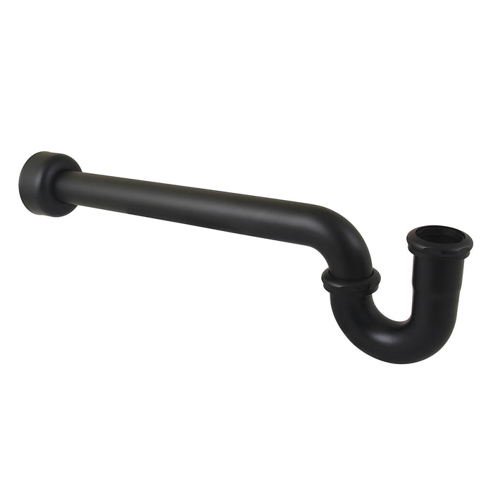Kingston Trimscape CC6120MB 1-1/2 Inch Decor P-Trap with High Box Flange, 19 Inch Length, 18 Gauge, Matte Black