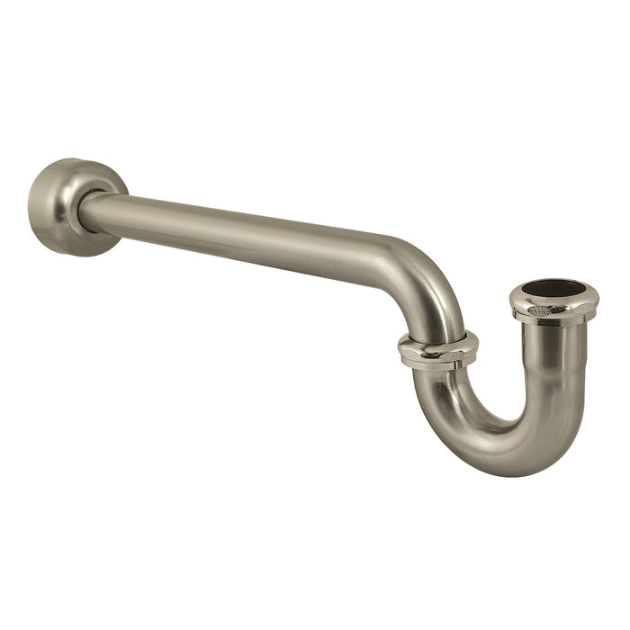 Kingston Trimscape CC6128 1-1/2 Inch Decor P-Trap with High Box Flange, 19 Inch Length, 18 Gauge, Brushed Nickel