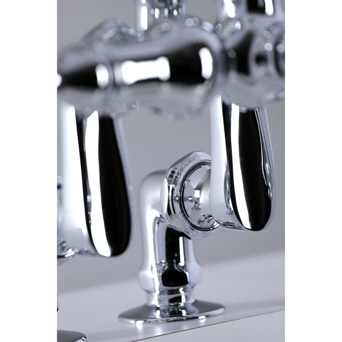 Kingston Heirloom CC614T1 - Vintage Three-Handle 2-Hole Deck-Mount Clawfoot Tub Faucet with Hand Shower, Polished Chrome