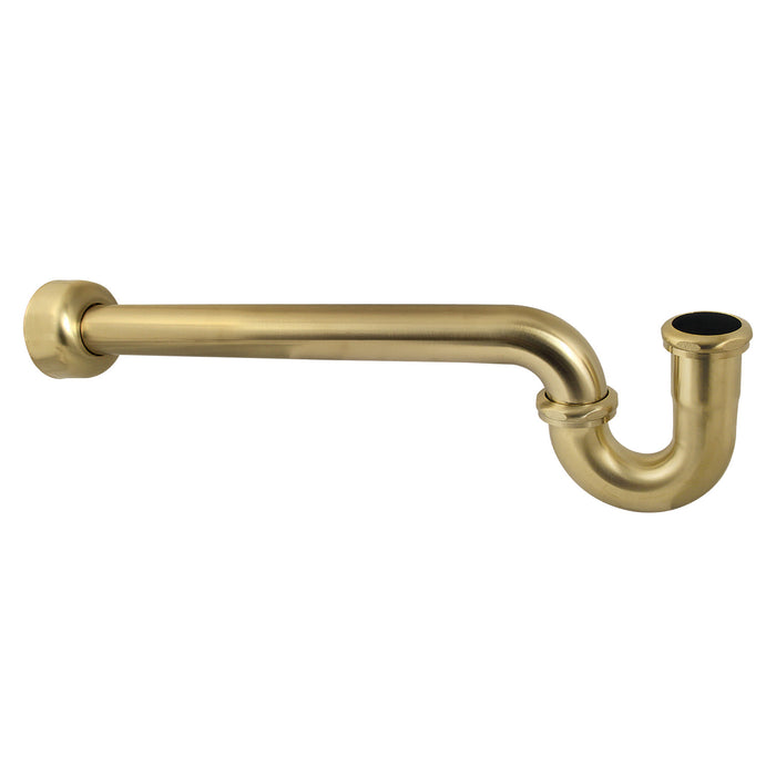Trimscape CC6187 1-1/4 Inch Decor P-Trap with High Box Flange, 18 Inch Length, 18 Gauge, Brushed Brass