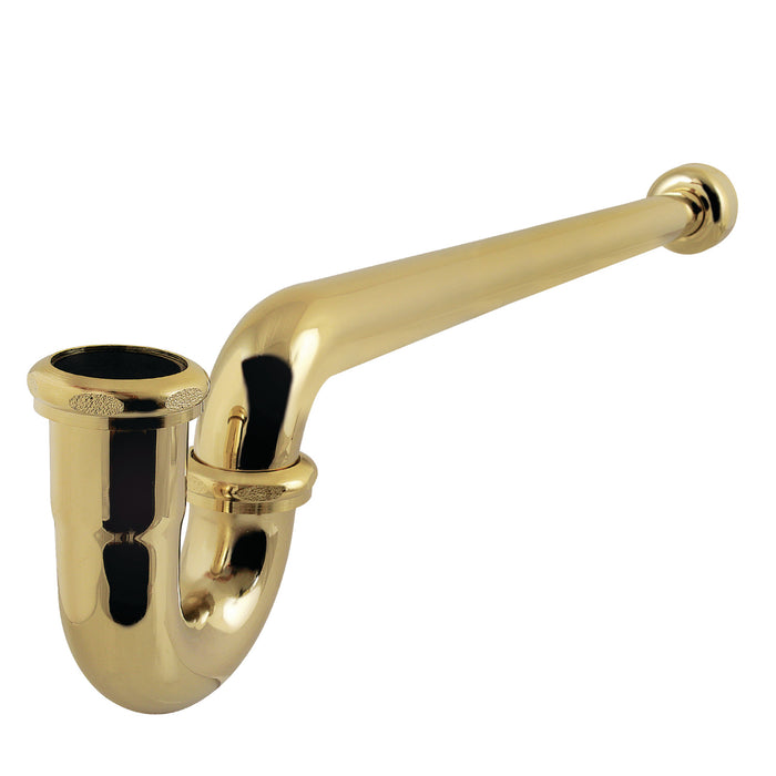 Kingston Trimscape CC6242 1-1/4 (or 1-1/2) x 1-1/2 Inch Decor P-Trap with High Box Flange, 19 Inch Length, 18 Gauge, Polished Brass