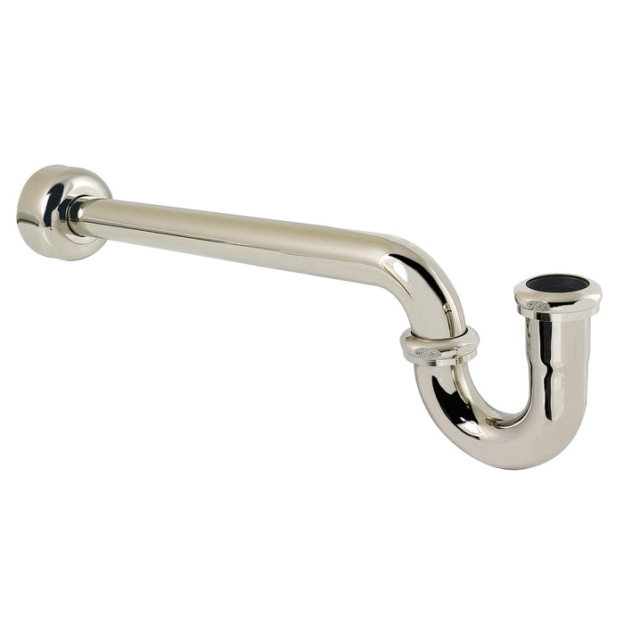 Kingston Trimscape CC6246 1-1/4 (or 1-1/2) x 1-1/2 Inch Decor P-Trap with High Box Flange, 19 Inch Length, 18 Gauge, Polished Nickel