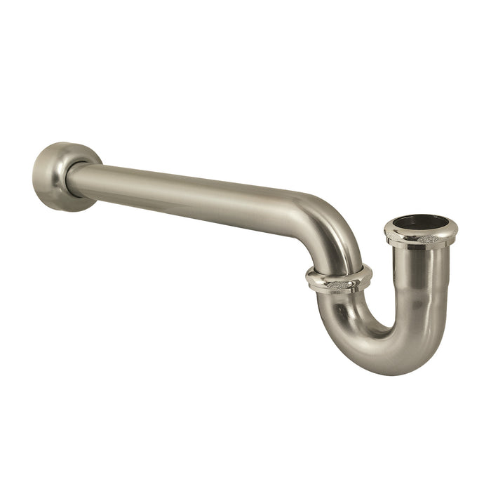 Kingston Trimscape CC6248 1-1/4 (or 1-1/2) x 1-1/2 Inch Decor P-Trap with High Box Flange, 19 Inch Length, 18 Gauge, Brushed Nickel