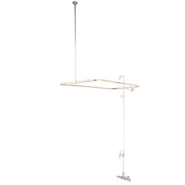 Kingston Heirloom CC65T8 - Vintage Three-Handle 2-Hole Tub Wall Mount Clawfoot Tub Faucet with Shower Enclosure, Brushed Nickel