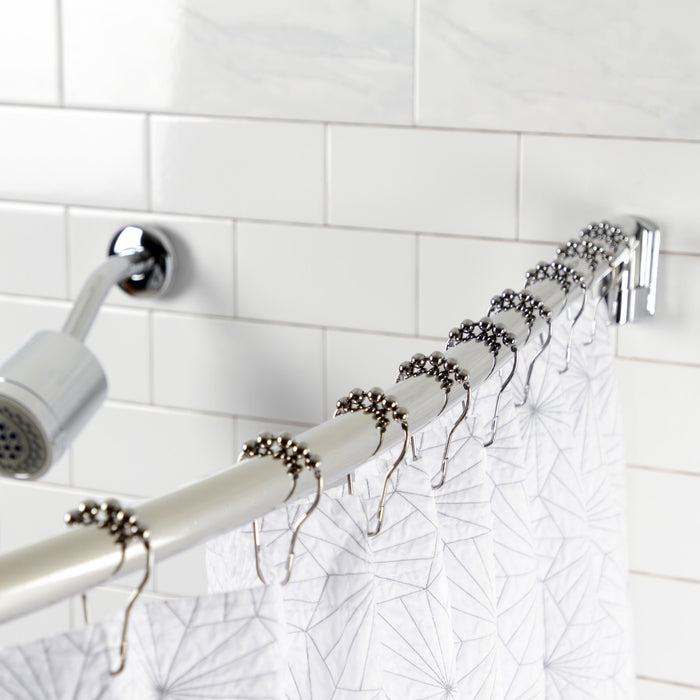 Edenscape CC6721 60-Inch-72-Inch Stainless Steel Adjustable Single Curved Shower Curtain Rod, Polished Chrome