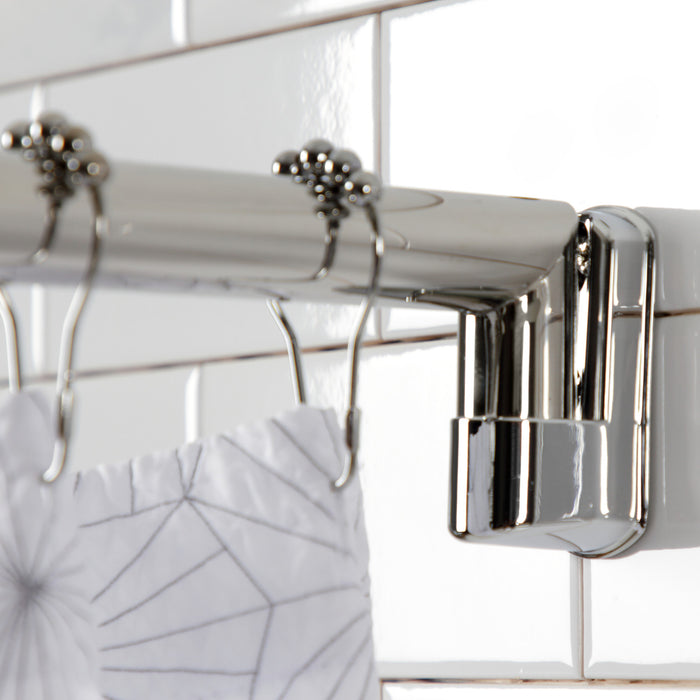 Edenscape CC6721 60-Inch-72-Inch Stainless Steel Adjustable Single Curved Shower Curtain Rod, Polished Chrome