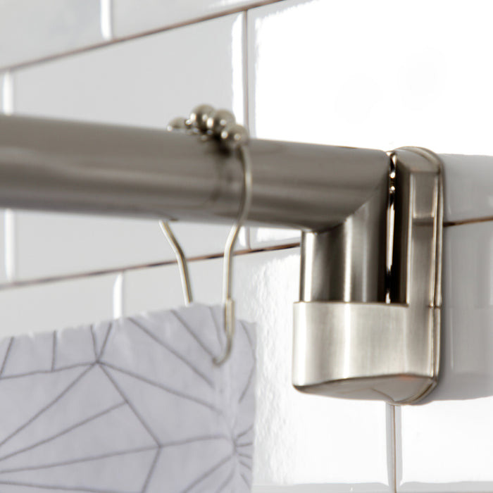 Kingston Edenscape CC6728 60-Inch-72-Inch Stainless Steel Adjustable Single Curved Shower Curtain Rod, Brushed Nickel