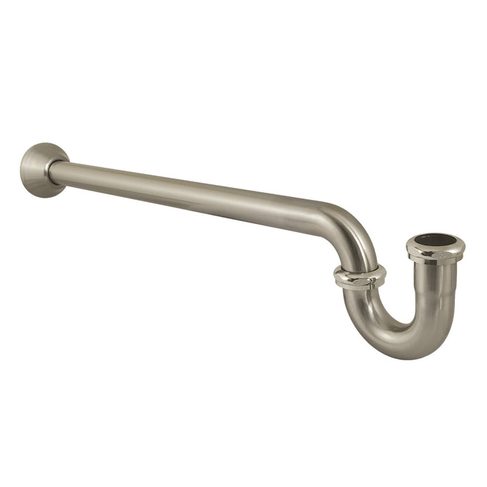 Kingston Vintage CC7188 1-1/4 Inch Decor P-Trap with Bell Flange, 24 Inch Length, 18 Gauge, Brushed Nickel