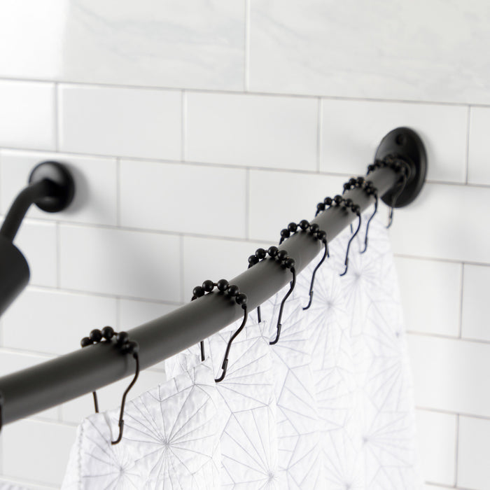 Kingston Edenscape CC7210 72-Inch Stainless Steel Single Curved Shower Curtain Rod, Matte Black