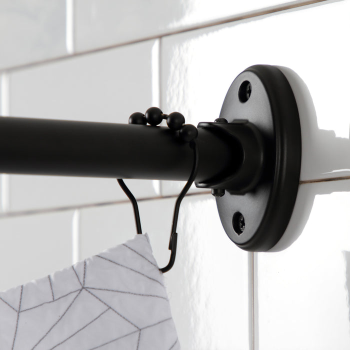 Kingston Edenscape CC7210 72-Inch Stainless Steel Single Curved Shower Curtain Rod, Matte Black