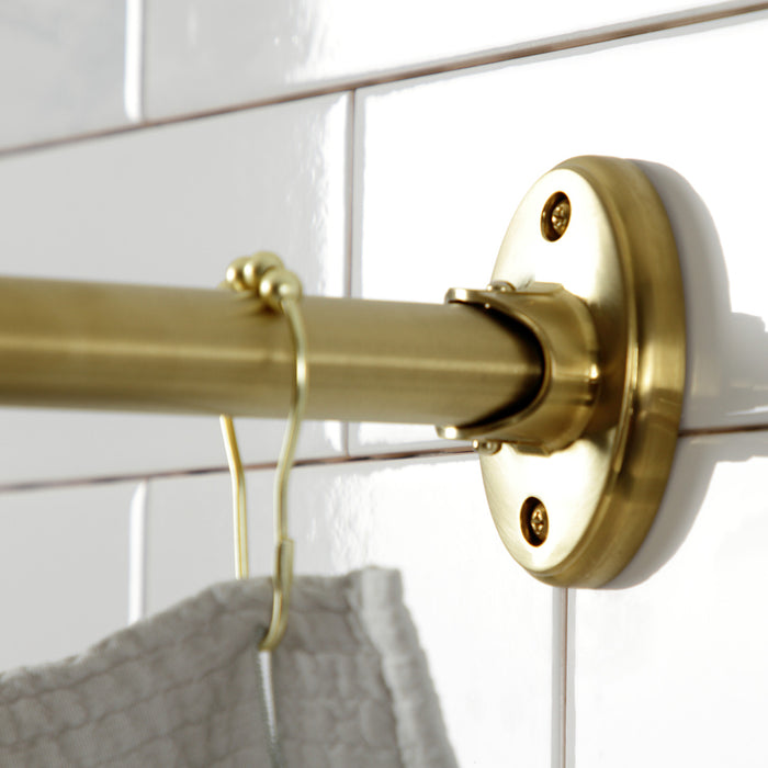 Kingston Edenscape CC7217 72-Inch Stainless Steel Single Curved Shower Curtain Rod, Brushed Brass