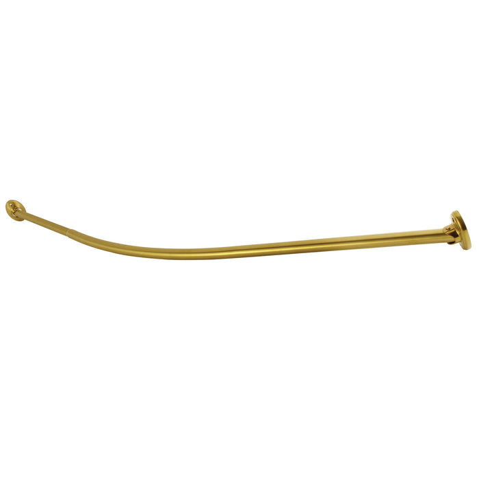 Kingston Edenscape CC7217 72-Inch Stainless Steel Single Curved Shower Curtain Rod, Brushed Brass