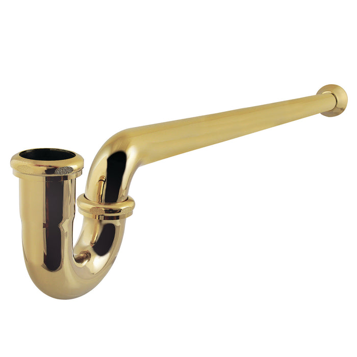 Kingston Vintage CC7242 1-1/4 (or 1-1/2) x 1-1/2 Inch Decor P-Trap with Bell Flange, 24 Inch Length, 18 Gauge, Polished Brass