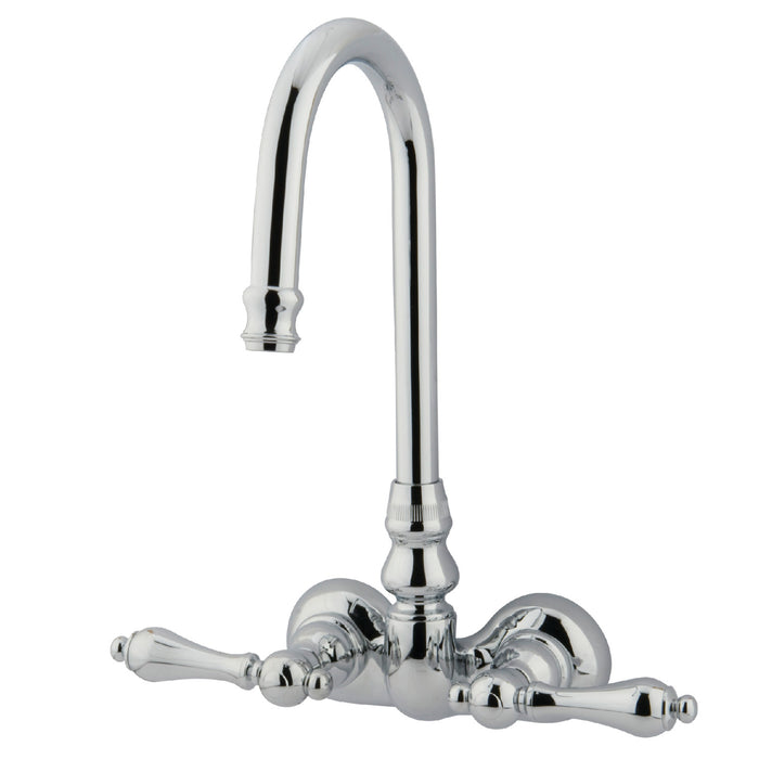 Kingston Heirloom CC72T1 - Vintage Two-Handle 2-Hole Tub Wall Mount Clawfoot Tub Faucet, Polished Chrome