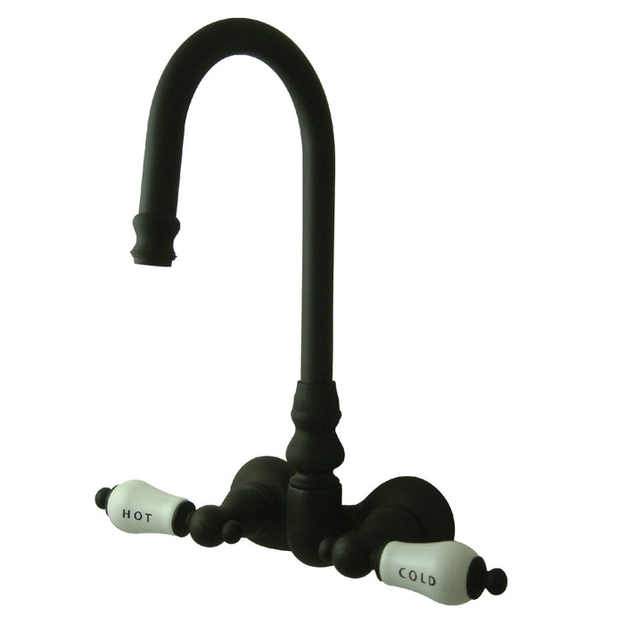 Kingston Heirloom CC73T5 - Vintage Two-Handle 2-Hole Tub Wall Mount Clawfoot Tub Faucet, Oil Rubbed Bronze