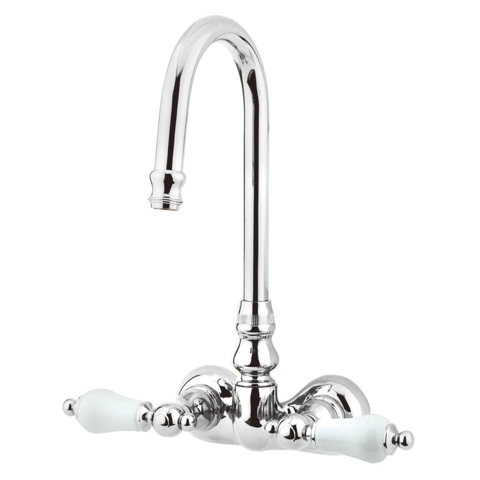 Kingston Tulare CC76T1 - Vintage Two-Handle 2-Hole Tub Wall Mount Clawfoot Tub Faucet, Polished Chrome